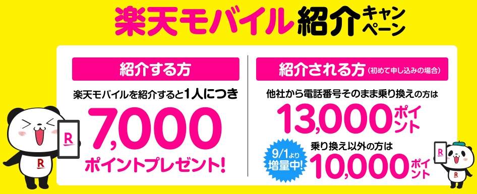 楽天モバイル紹介キャンペーンのバナー画像